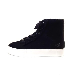 アグ UGG スニーカー JAPAN 24.5 レディース 美品 NURAY 1123694 黒 ハイカット/厚底 スエード【中古】20240420