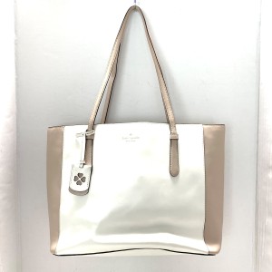 ケイトスペード Kate spade トートバッグ レディース 白×ベージュ レザー【中古】20240505