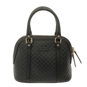 グッチ GUCCI ハンドバッグ レディース マイクログッチシマ 449654 黒 レザー【中古】20240607