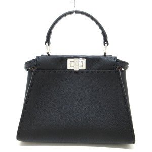 フェンディ FENDI ハンドバッグ レディース 美品 ピーカブーアイコニックスモール/セレリア 8BN244 黒 ローマンレザー【中古】20240601