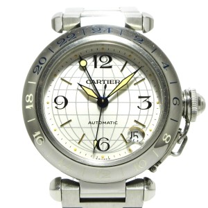 カルティエ Cartier 腕時計 パシャCメリディアンGMT W31029M7 ボーイズ SS シルバー【中古】20240618