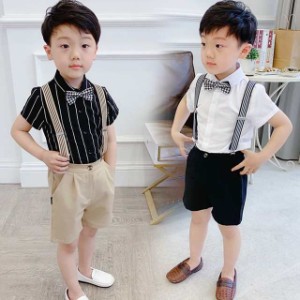 子供服フォーマルセット 半袖シャツ パンツ4点セット 男の子紳士風 ジュニア 卒業スーツ ピアノ発表会 結婚式 誕生日 子供服90-150cm