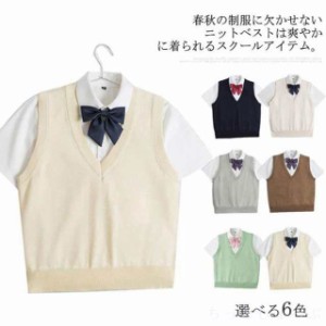 【送料無料】スクールベスト 春夏 薄手 Vネック 学生服 男子 女子 スクールセーター ゆったり 高校生 制服 学校 中学生 秋 無地 シンプル