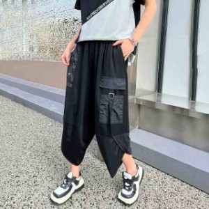 ワイドパンツ レディース クロップドパンツ ボトムス パンツ 7分丈 ワイド 個性的 モード系 大人可愛い ゆったり 薄手 カーゴパンツ おし