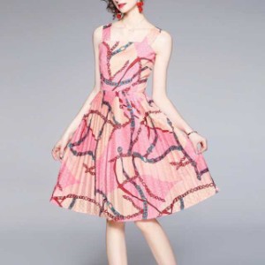 ワンピース ワンピドレス ピンク 柄もの インポートファッション 海外デザイン スタイリッシュ 大人綺麗 個性的 個性派 モード系 モダン