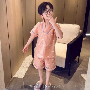 子供服 キッズ パジャマ 男の子 ベビー服 赤ちゃん服 上下セット 半袖 Tシャツ パンツ 肌着 ルームウエア 綿 ショートパンツ ボーイズ 寝