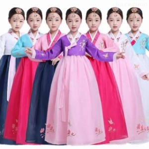 韓国服 韓服 韓国伝統衣装 チマチョゴリ 韓国ドレス 朝鮮族衣装 イベント パーティードレス コスプレ 子供 キッズ 女の子 かわいい 学園