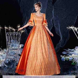 貴婦人 貴族 ドレス 中世ヨーロッパ お姫様 女王様ドレス 豪華なドレス カラードレス ロングドレス