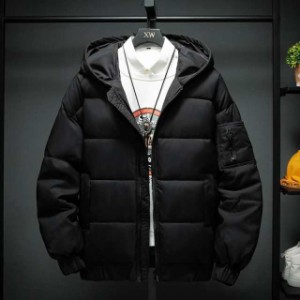 ジャケット メンズ 冬 おしゃれ かっこいい アウター 中綿 ダウン風 ジャンパー 高校生 10代 20代 中学生 韓国 ファッション 黒 ブラック