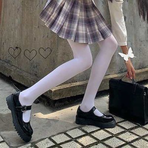 ベルベット パンスト jk 白ストッキング ホック防止 シルク ロリータ 可愛い ロリ 和靴下 女子 薄手 学生