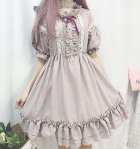 ワンピース ロリータ ワンピース ハイウエスト 春秋フリル 膝丈 姫系 ゆったり ゴスロリ ファッション Lolita プレゼント 可愛い日