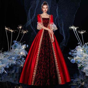 【送料無料】貴婦人 貴族 ドレス 中世ヨーロッパ お姫様 女王様ドレス ロングドレス カラードレス 豪華なドレス ステージ衣装 舞台衣装