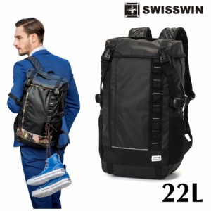 SWISSWIN SW222681 リュック メンズ スクエアリュック リュックサック バックパック ビジネスリュック バッグ デイパック リュックサック