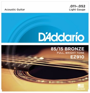 ダダリオ EZ910 アコースティックギター弦（Light .011-.052）D'Addario　85/15 AMERICAN BRONZE[EZ910] 返品種別A