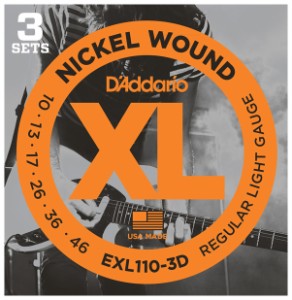ダダリオ EXL110-3D エレキギター弦（Regular Light）D'Addario　XL NICKEL[EXL1103D] 返品種別A