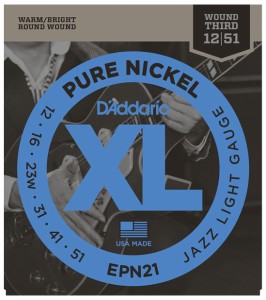 ダダリオ EPN21 エレキギター弦（Jazz Light）D'Addario　XL PURE NICKEL[EPN21] 返品種別A