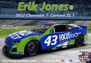 サルビノス J・Rモデル 【再生産】1/24 エリック・ジョーンズ #43 フォーカス・ファクター シボレー カマロ NASCAR2022ネクストジェネレ