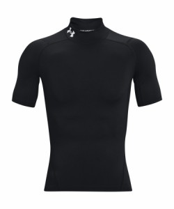 アンダーアーマー 1372586-001-XL ヒートギアアーマー コンプレッション モック ショートスリーブシャツ（Black / White・サイズ：XL(O)