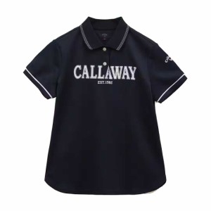 キャロウェイ C23134200-1120-S レディース プリントカノコ半袖ポロシャツ(ネイビー・サイズ：S)CALLAWAY[C231342001120S] 返品種別A