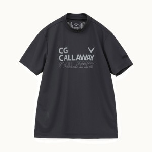 キャロウェイ メンズ クローズドメッシュ半袖モックネックシャツ（ブラック・サイズ：M） CALLAWAY C24134105-1010-M返品種別A