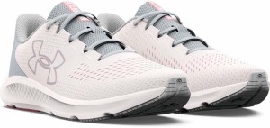 アンダーアーマー 3026523-101-23.0 レディース ランニングシューズチャージド パスート3　ビッグロゴ（White/Halo Gray/Pink Fizz・サイ