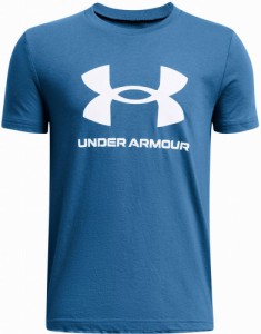 アンダーアーマー DOM-1363282-406-YLG ボーイズ スポーツスタイル ロゴ ショートスリーブ Tシャツ（Photon Blue/White・サイズ：YLG）UN