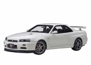 オートアート 【再生産】1/18 日産 スカイライン GT-R （R34） Vスペック II （ホワイトパール）【77406】ミニカー  返品種別B