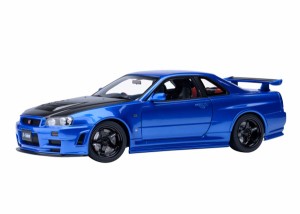 オートアート 1/18 ニスモ R34 GT-R Z-tune（ベイサイドブルー/カーボンブラック・ボンネット）【77460】ミニカー  返品種別B