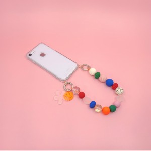 ARNO(アルノ） B01-IP78SE2-CS iPhone SE(第2世代)/8/7用 ビーズストラップ付ケース Beads Colorful Smile[B01IP78SE2CS] 返品種別A