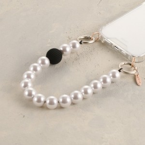 ARNO(アルノ） B02-STRAP-BP 汎用ビーズストラップ Beads/Black Point Pearl[B02STRAPBP] 返品種別A