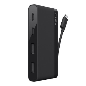 BELKIN F4U090BTBLK USB-C接続ミニハブ USB-A×2ポート/USB-C×2ポート搭載[F4U090BTBLK] 返品種別A