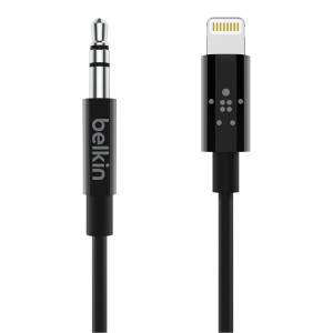 BELKIN AV10172BT06-BLK Lightning to 3.5mm オーディオケーブル 1.8m（ブラック）[AV10172BT06BLK] 返品種別A