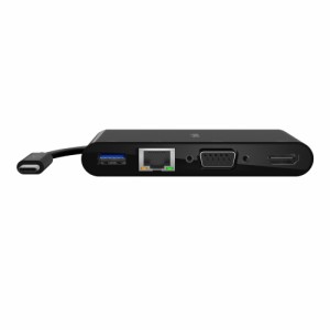 BELKIN AVC005BTBK USB-C + マルチメディア（LANポート/HDMI/VGA/USB-A） 変換アダプタ[AVC005BTBK] 返品種別A