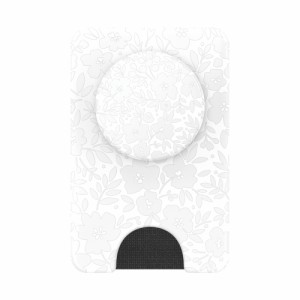 PopSockets スマホグリップ 白いお花畑 MagSafe ポップウォレット+ (MagSafeケース対応) 806533返品種別A