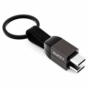 AUKEY CB-CC16-BK キーホルダー型 USB-C to Cケーブル 0.1m[CBCC16BK] 返品種別A