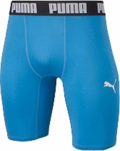 プーマ PJ-656334-12-140 ジュニア コンプレッション ショートタイツ（サックス/ホワイト・サイズ：140）PUMA[PJ65633412140] 返品種別A