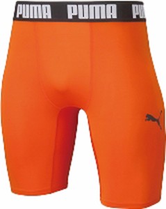 プーマ ジュニア コンプレッション ショートタイツ（ゴールデンポピー/プーマブラック・サイズ：120） PUMA PJ-656334-08-120返品種別A