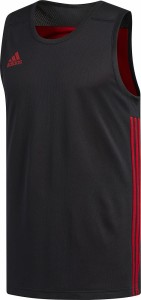アディダス メンズ バスケットボール ゲームシャツ（ブラック×パワーレッド・サイズ：O） 3G SPEE REV JRS AJ-FWM55-DY6588-O返品種別A