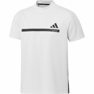 アディダス NMJ43-HS8996-L ビックアディダスロゴ 半袖モックネックシャツ（ホワイト・サイズ：J/L）adidas[NMJ43HS8996L] 返品種別A