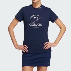 アディダス グラフィック半袖モックネックシャツ（カレッジネイビー・サイズ：J/M） adidas　PLAY GREEN NMJ59-HS9029-M返品種別A