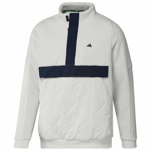 アディダス カラーブロック アノラック ボアフリースジャケット（オフホワイト・サイズ：J/M） adidas MKS19-HY0982-M返品種別A