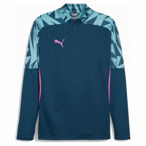 プーマ メンズ サッカー INDIVIDUAL ファイナル 1/4ジップトップ（Ocean Tropic-Bright Aqua・サイズ：XL） PJ-659314-56-XL返品種別A