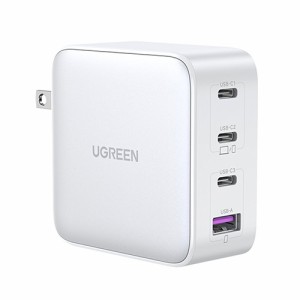 UGREEN（ユーグリーン） PD対応 Nexode 急速充電器 100W GaN 4ポート (Type-C×3ポート、USB-A×1ポート) (ホワイト) 15336返品種別A