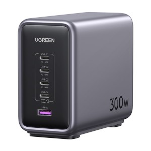 UGREEN（ユーグリーン） PD対応 Nexode デスクトップ急速充電器 300W 5ポート (USB-C×4ポート、USB-A×1ポート)  15853B返品種別A