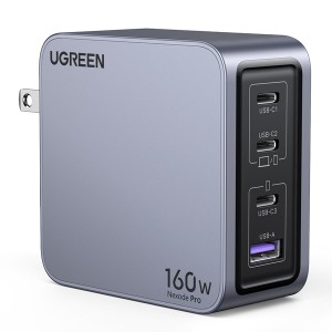 UGREEN（ユーグリーン） 25876 PD対応 Nexode Pro 急速充電器 160W 4ポート  (USB-C×3ポート、USB-A×1ポート)[UGROT000011] 返品種別A