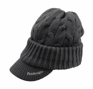 パズデザイン ツバ付きニットキャップ フリーサイズ(チャコール) Pazdesign KNIT CAP WITH BRIM PHC-069(チャコールグレー)返品種別A