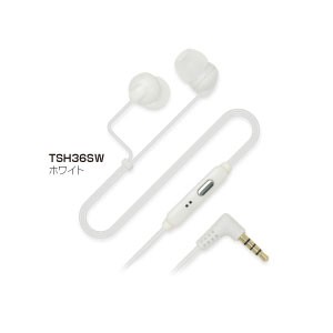 多摩電子 TSH36SW スマートフォン用 ステレオハンズフリーイヤホン（ホワイト）inG[TSH36SW] 返品種別A