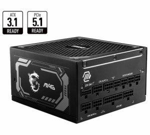 MSI MAG A1000GL PCIE5 MSI MAG A1000GL PCIE5 1000W 電源ユニット（ブラック）[MAGA1000GLPCIE5] 返品種別B