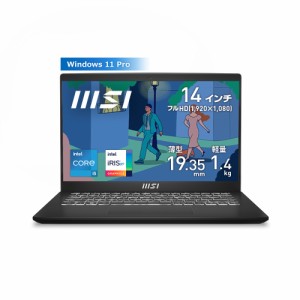 MSI 14型 ノートパソコン Modern 14 C12M（Core i5/ メモリ 8GB/ 512GB SSD） クラシックブラック  Modern-14-C12MO-1017JP返品種別A