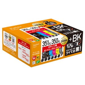 プレジール PLE-C351XL6P+BK ［キヤノン BCI-351XL+350XL/6MP+BCI-350XLPGBK 互換］インクカートリッジ（6色パック＋ブラック1本・大容量